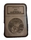 1999 $1 American Silver Eagle NGC MS69 Brown Label