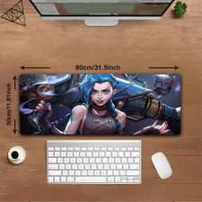 15.7x35.4 inch 1pc Jinx Gaming Mouse Pad-Non-Slip Rubber Base, Washable Desk Mat