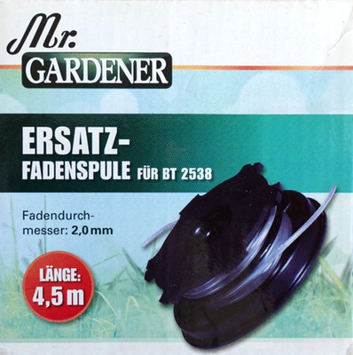 Mr. GARDENER Ersatz-Fadenspule für Motor-Sense BT 2538- Länge: 4,5 m - Ø 2,0 mm