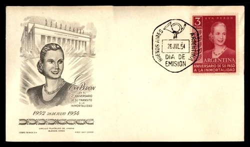 Mayfairstamps Argentina FDC 1954 Eva Peron appreciation First Day Cover aax_1739