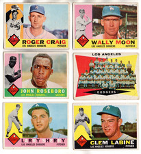 1960 Topps Los Angeles Dodgers 18 Card Lot VG-VGEX SEMI HIGH VINTAGE 1960S