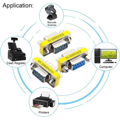 6 PCS DB9 Male to Male/Female to Female, RS232 Gender Changer, 9 Pin Data Serial - 第 8/9 張圖片