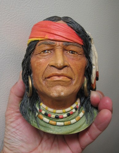 Busto cabeza navajo nativo americano-6" por Legend Products England 1984 por F. Wright - Imagen 9 de 10