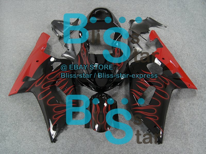 Black GSX-R600 Fairing For SUZUKI GSXR600 GSXR750 2001-2003 071 B7 item image