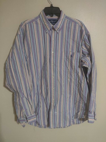 Polo Ralph Lauren Multi-Color Pastel L/S Button Down Dress Shirt - Men's XLarge