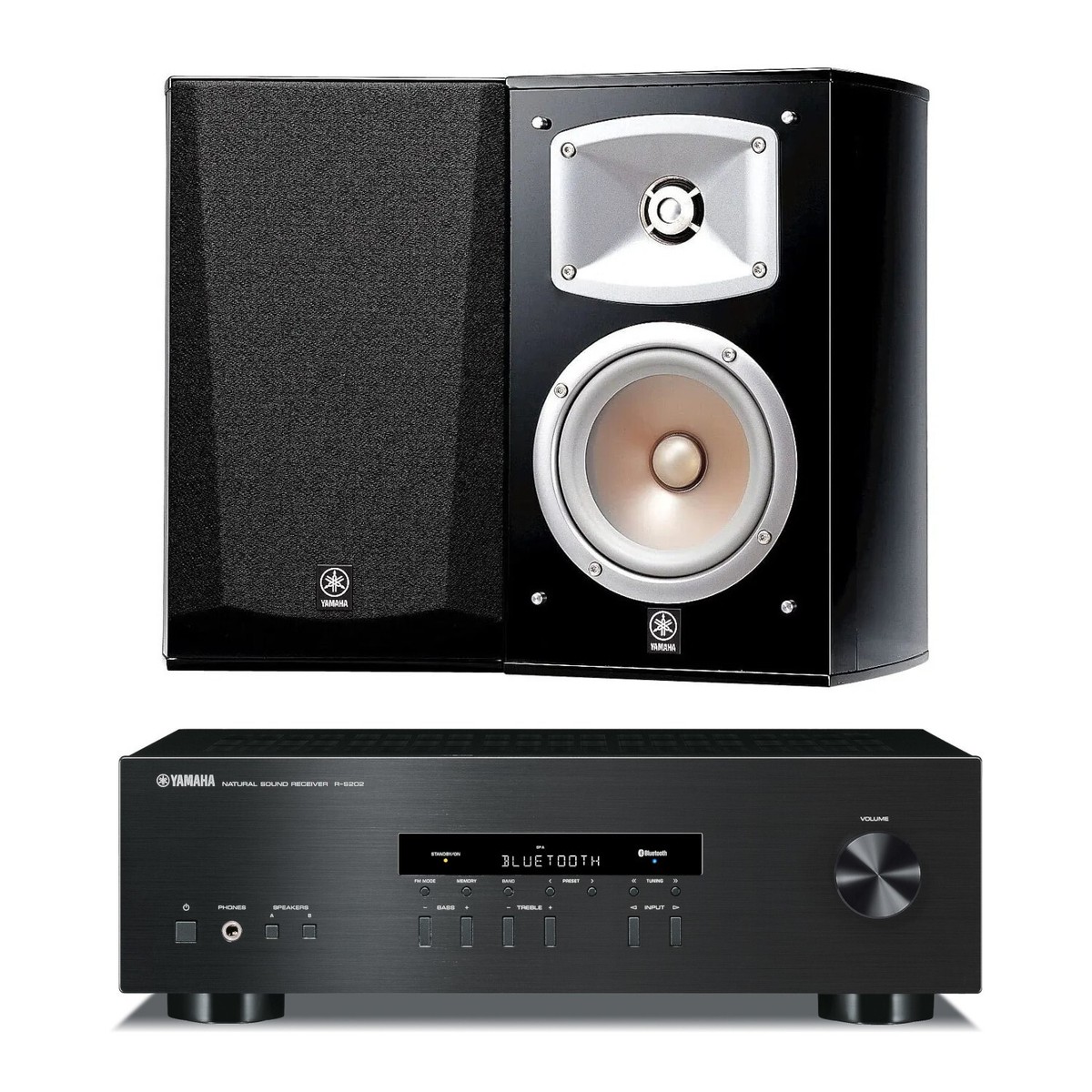 Yamaha NS-333 2-Way Bookshelf Speakers and Yamaha R-S202 2Stereo