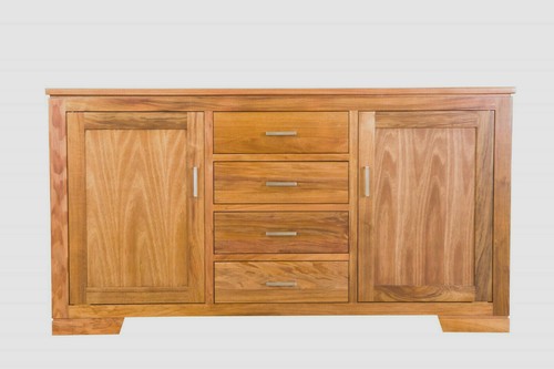 ALDO BLACKWOOD TIMBER BUFFET TABLE SIDEBOARD 4 DOORS 4 DRAWERS NATURAL 200CM - Picture 7 of 12