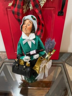 BYER'S BYERS' CHOICE VICTORIAN SHOPPER MAN w/satchel and wine 2004 NEW (T)