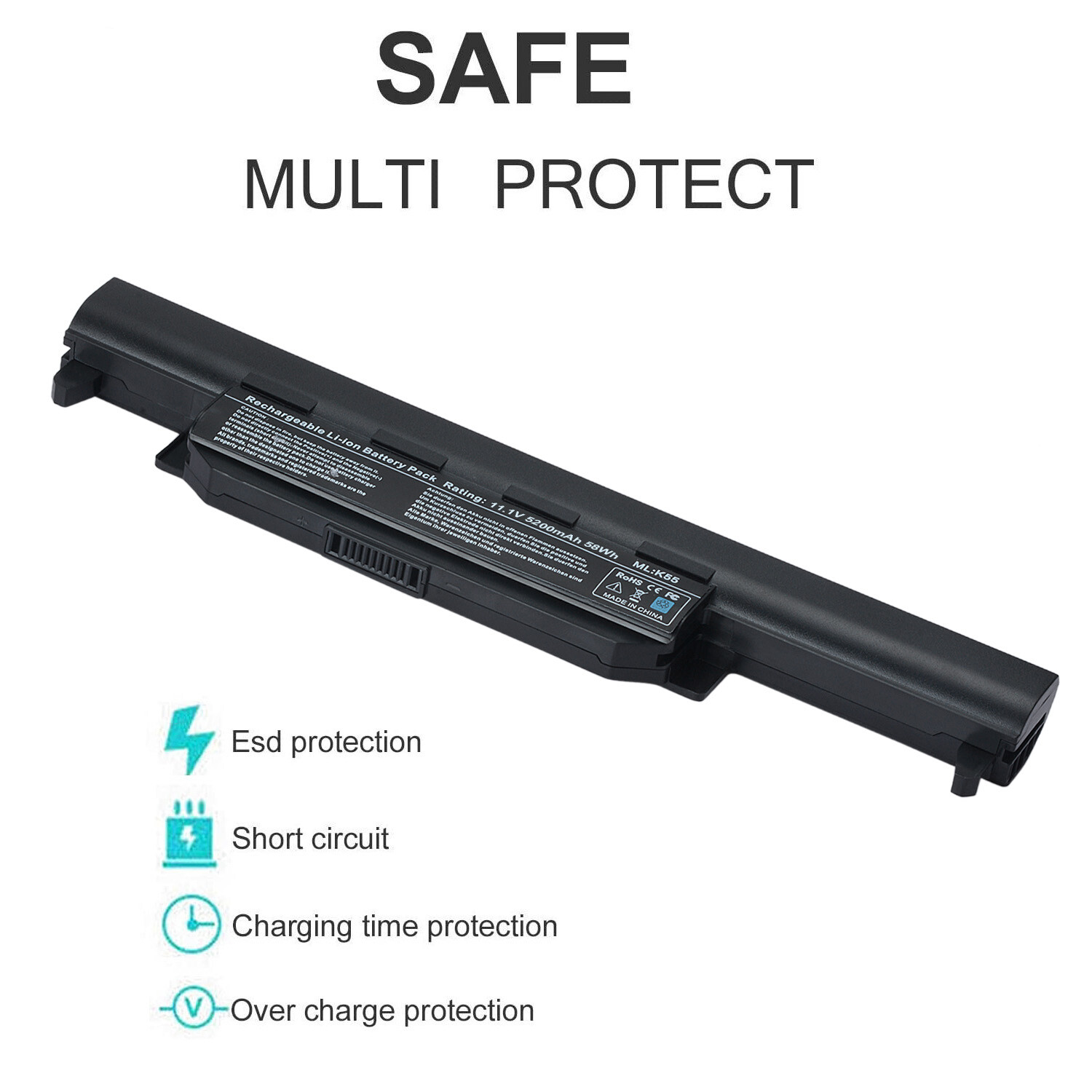 Laptop 5200mAh Battery For ASUS K55A K55V K55VM K75VJ P45A X55V X55