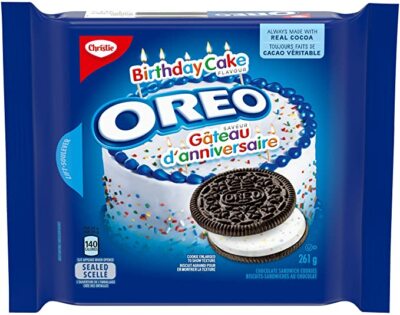 Oreo Birthday Cake Sandwich Cookies Veggie Snack 261g Box Delicious Flavor NEW