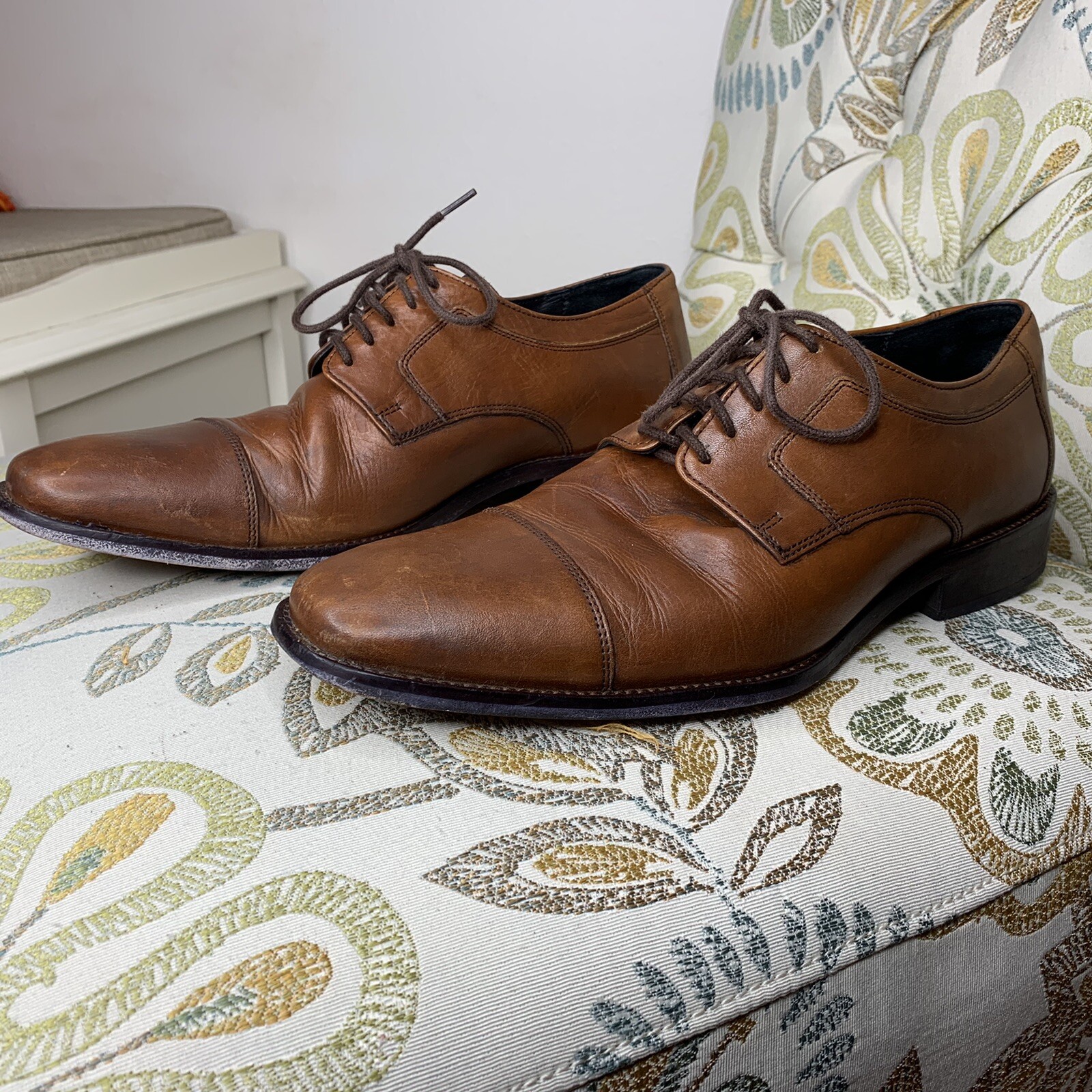 SAOLA Scarpe Oxford derby J Murphy by Johnston da uomo in pelle marrone punta a cappuccio misura 10 5