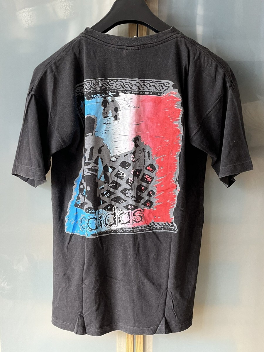 Vtg 1994 Adidas World Cup USA Black Single Stitch Double