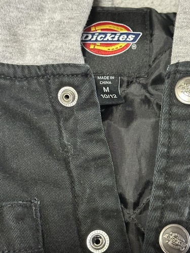Dickies Kids /Youth Black Hooded Jacket Snap Closure Pockets Size Medium 10/12 - Picture 9 of 12