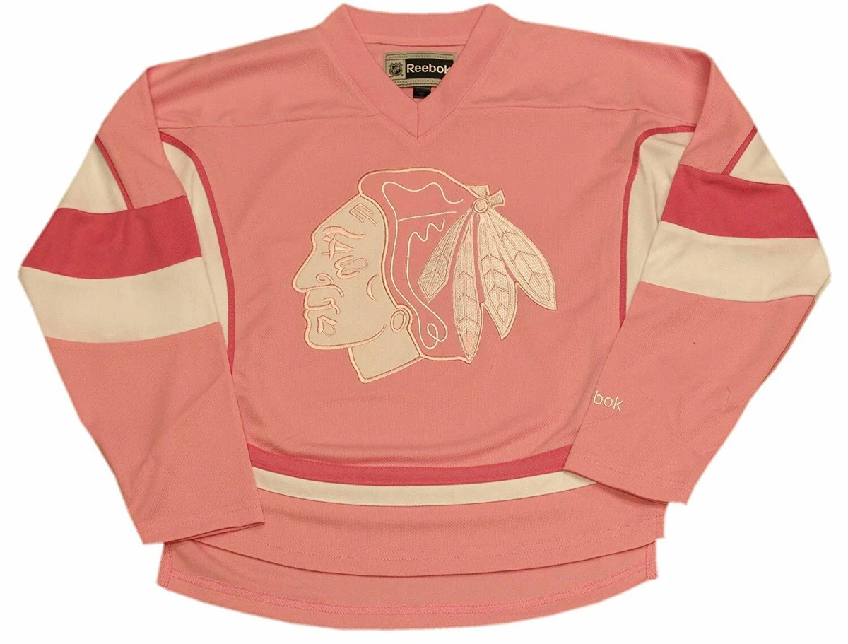 Black & Hot Pink Chicago Blackhawks GIRLS Reebok Jersey Youth