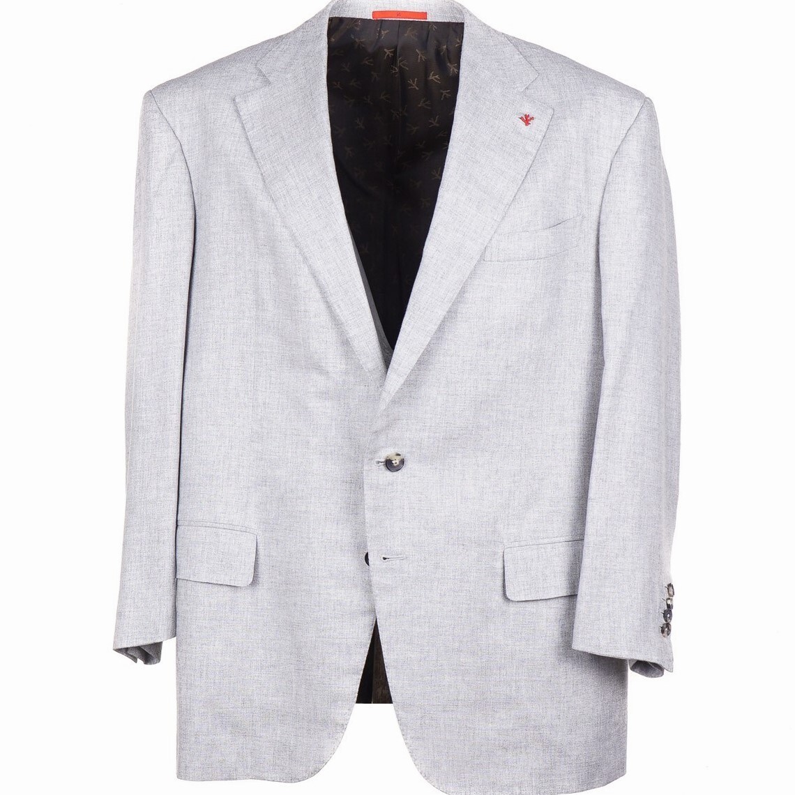 Isaia Custom-Ordered Light Gray Cashmere and Silk Suit Slim US 52