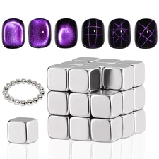 47 Pieces/2 Set Cat Eye Magnet for Nails Square Magnet Board, Strong Magnetic Be