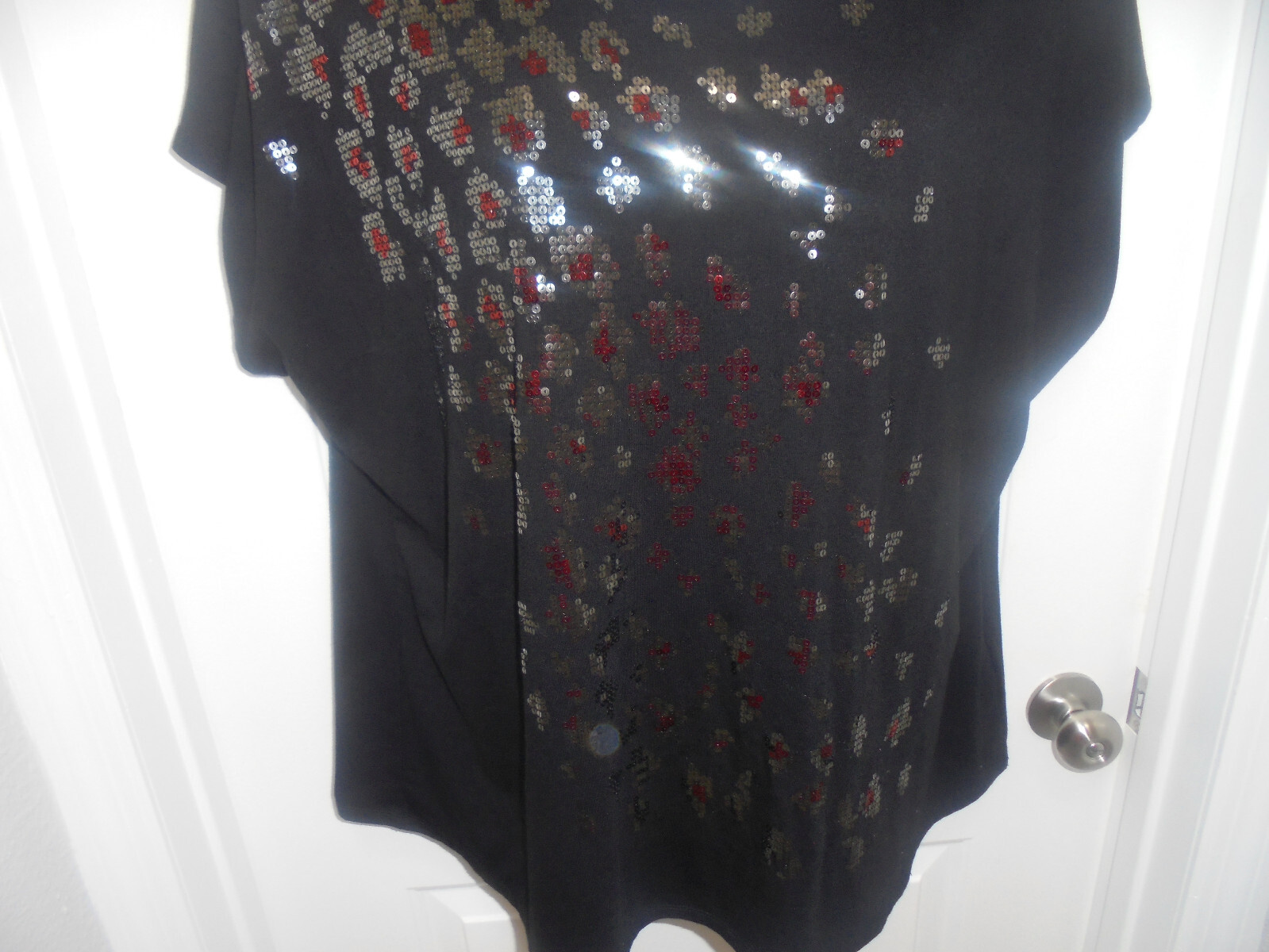 Ruby Rd Womens Solid Black Red White Sequins Dolm… - image 5