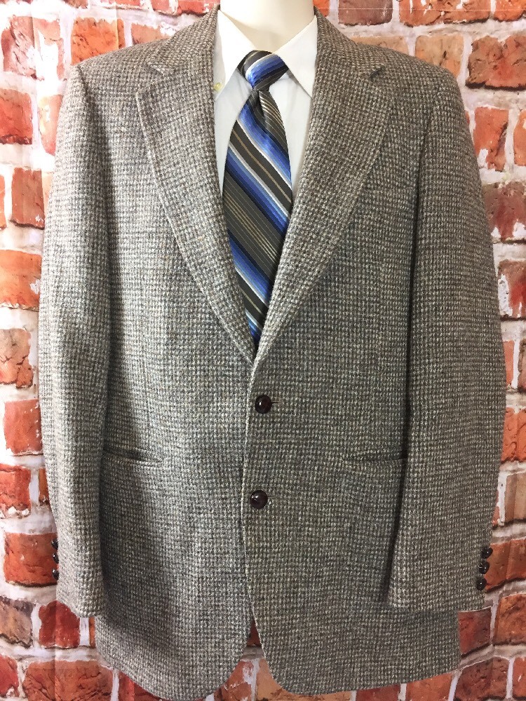 Veste Harris Tweed Homme – Blazer Country Hacking – Gris – Taille 42 – UK