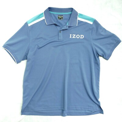 Izod Golf Polo Blue Men's XL Short Sleeve Polyester