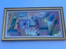 ABSTRACT PAINTING SIGNED MYSTERY CUBIST CUBISM EXPRESSIONISM MODERNISM MARSO