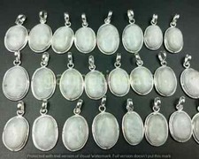 Rainbow Moonstone Gemstone Pendant 925 Silver Plated Wholesale 5pcs Jewelry Lots