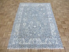 4 x 6'1 Hand Knotted Gray Modern Oushak Oriental Rug G15207