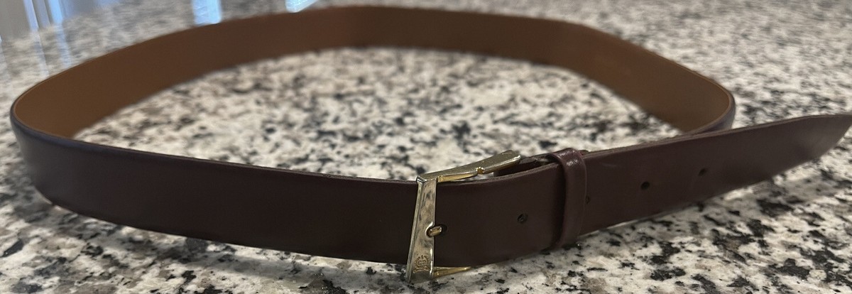 Christian Dior Belt 95/38 Brown Gold Tone Hardware Style