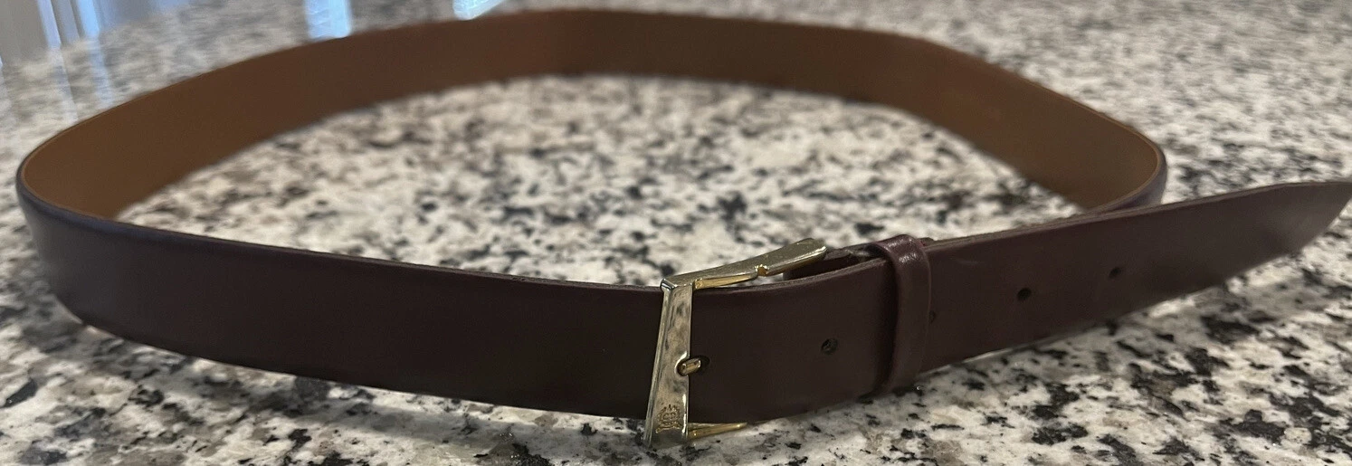 Ceinture Christian Dior 95/38 marron ton or style matériel 228873 cuir fendu
