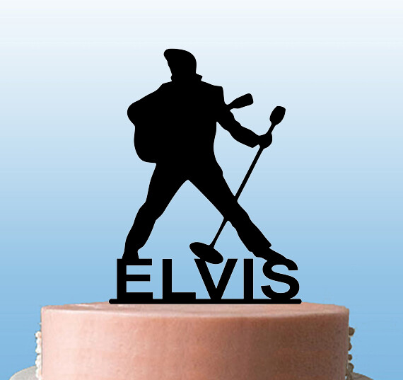 Personalisierter Elvis Acryl Cake Topper verschiedene Farben MS