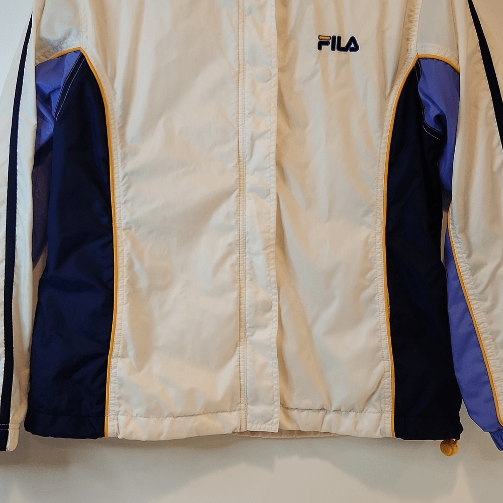 Giacca frangivento vintage anni '90 Fila con cerniera e bottoni unisex taglia small in ottime condizioni bella!