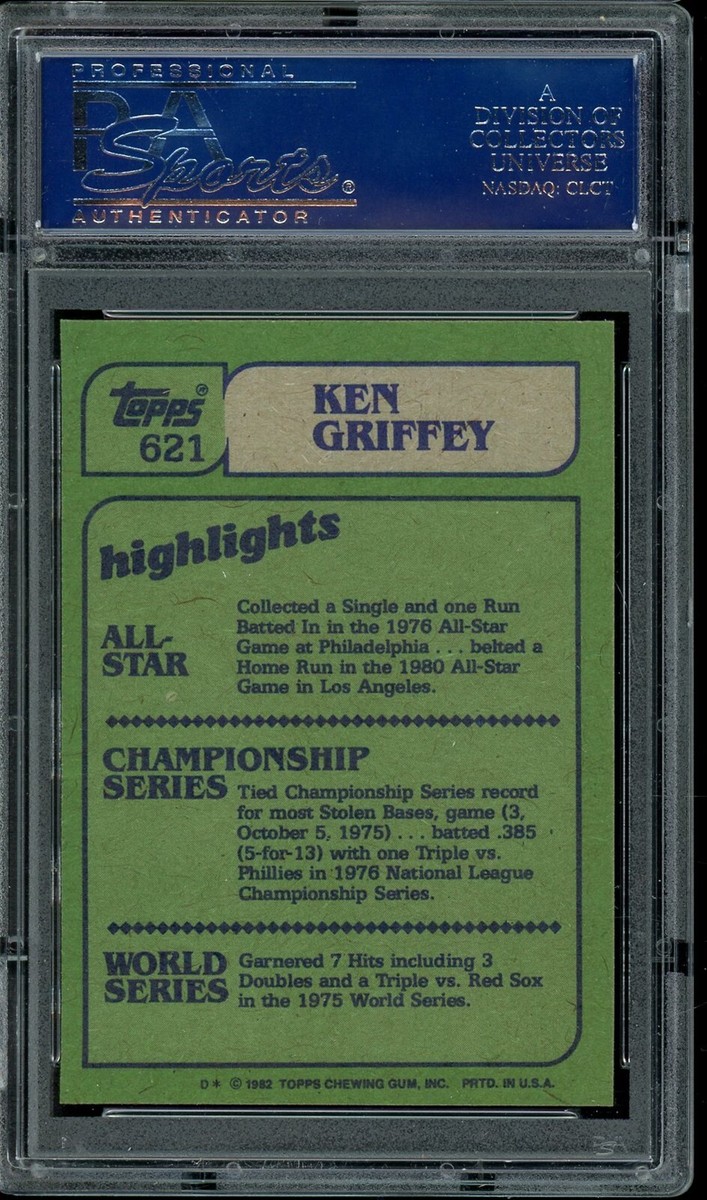 1982 Topps Baseball #621 Ken Griffey In Action PSA 10 | eBay