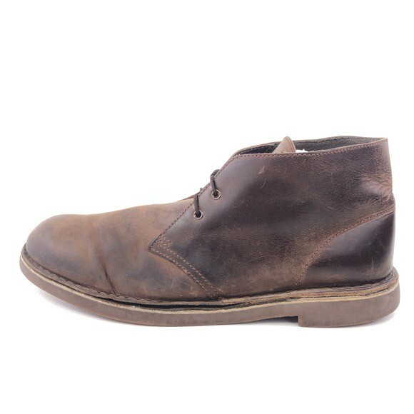 Clarks Bushacre Brown Leather Chukka Boots Mens Size 12M 