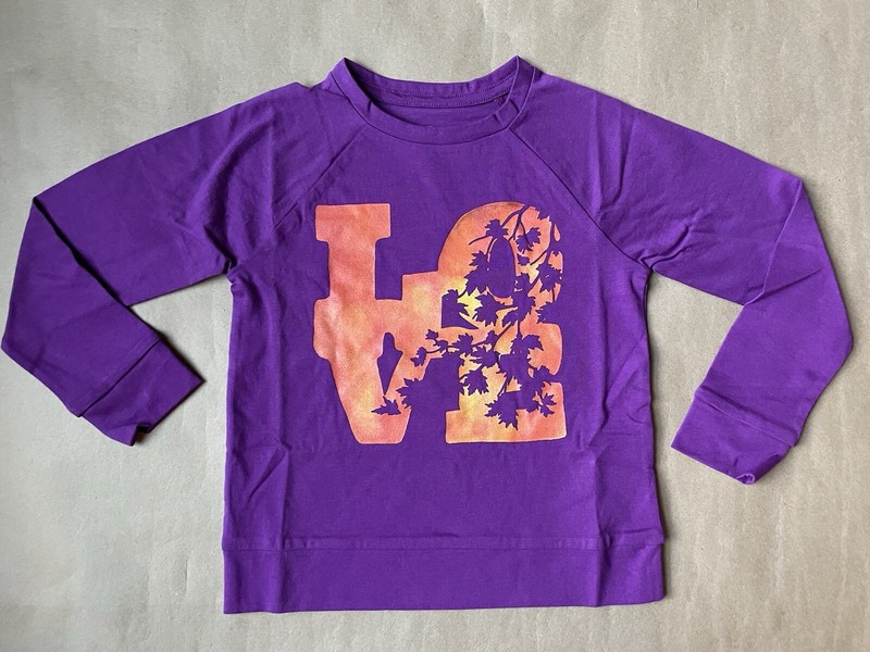 LANDS' END Little Girl TOP Size: MEDIUM /5-6 New LOVE Long Sleeve Tee Shirt