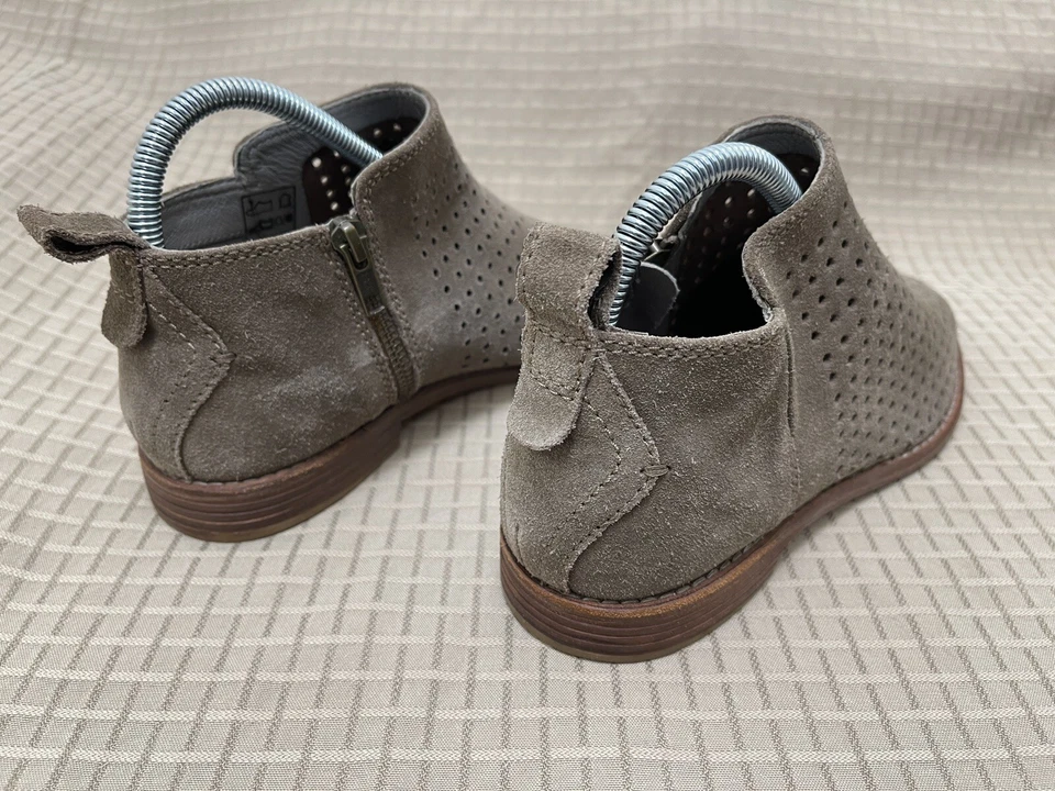 H на HUDSON London размер 38 лодыжки загрузки замши бежевый кожаные туфли США 7,5 стороны молнии - Изображение 2 из 4