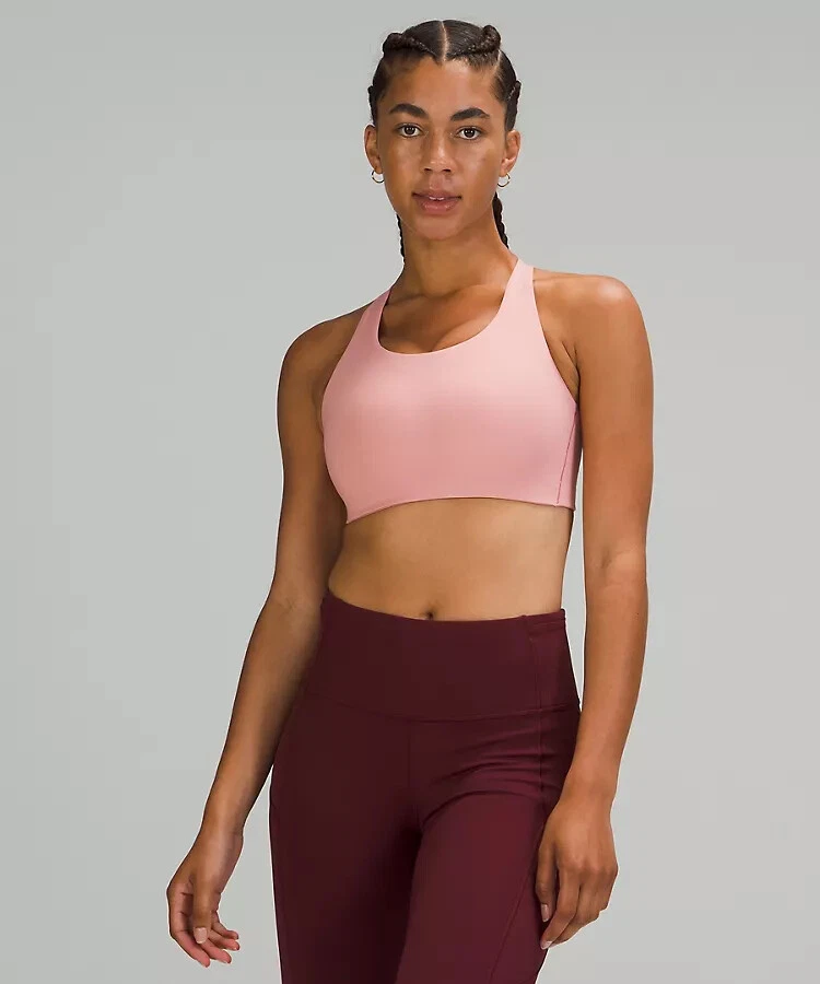NEW Lululemon Women s Energy Bra High Support in Pink Puff Size