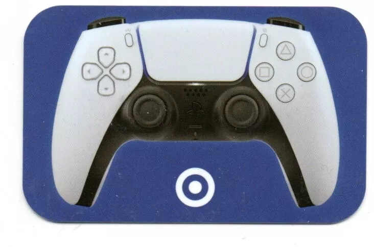 Target gift card shaped like a PlayStation controller. Gift card