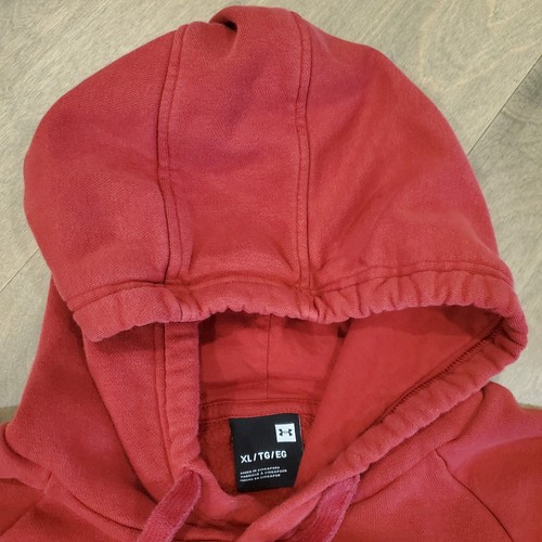 Under Armour Sweater Adult XL Red Pullover Hoodie Sweatshirt Mens 80 % Cotton - Picture 4 of 5