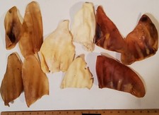 ASSORTED COW EARS and PORK EARS TREATS for DOGS - 10 COUNT Variety Pack