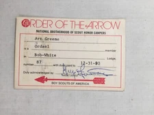 1980 Bobwhite 87 Ordeal Order of the Arrow Membership Card BSA Paperwork