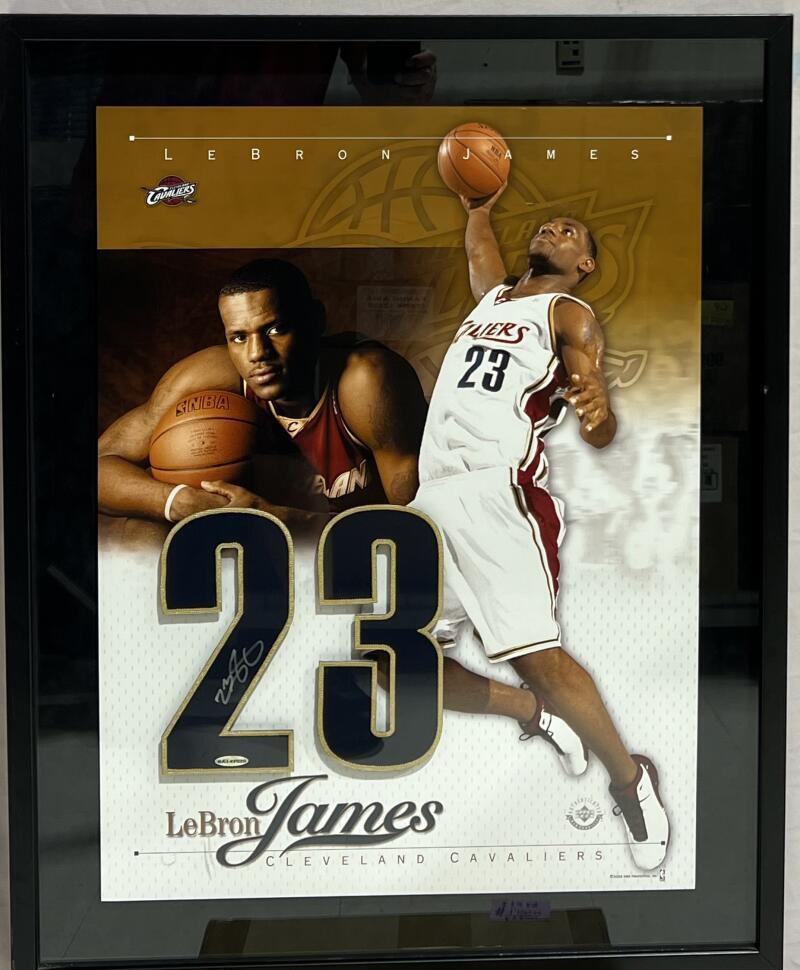 LeBron James Autographed Signed Cleveland Cavaliers 2003 Numbers Piece 33667-FG Frame UDA Authentic 