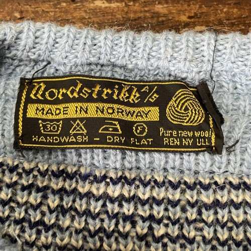 Nordstrikk Wool Cardigan Sweater Child 8 Nordic Fair Isle Christmas Blue - Picture 3 of 6