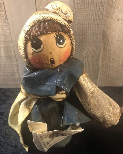 Vintage Papier Mache Original Lakewood, Ohio Weihnachtslieder Junge & Mädchen - Bild 3 von 14