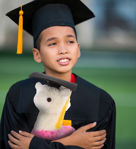 DolliBu Sparkle Llama Graduation Plush Toy with Graduation Gown & Cap - 11.5" - Picture 4 of 6