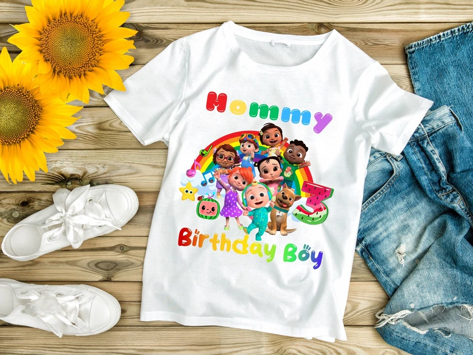 Camiseta de cumpleaños personalizada para niños, camiseta de cumpleaños para niños pequeños, Cocomelon Foto 3 de 4