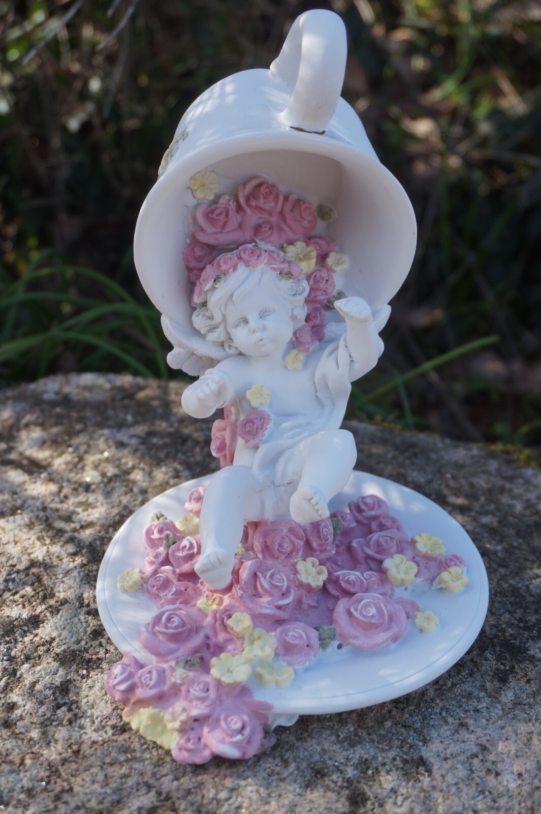 Chérubin mystique ange blanc de 18cm, une idée cadeau poétique pour baptême et anniversaire