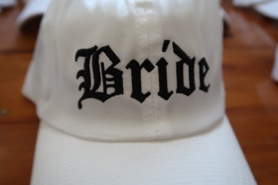 SET OF 7 white hat cap BRIDE SQUAD bachelorette bridesmaid  display picture 1