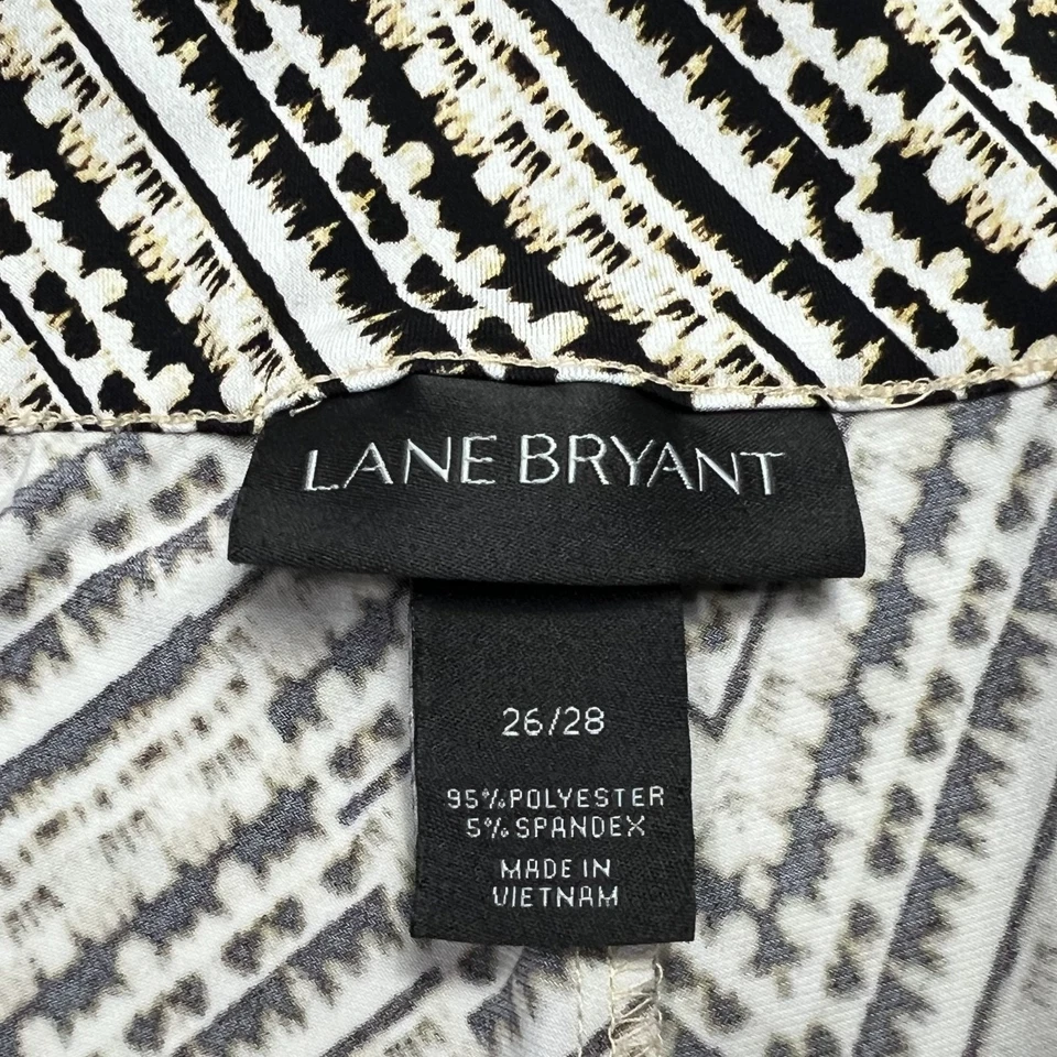 Lane Bryant Pants Womens 4X 26/28 Chevron Pull On Wide Leg Palazzo Elastic Waist - Image 4 of 4