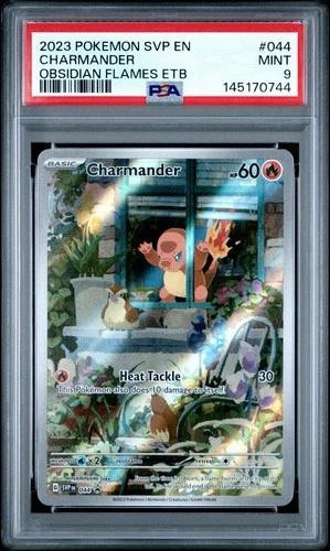 2023 POKEMON Obsidian Flames ETB BLACK STAR PROMO #044 CHARMANDER Mint PSA 9