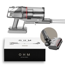 OHM Lunar Cordless Vacuum Cleaner | Self-standing, large bin, telescopic rod