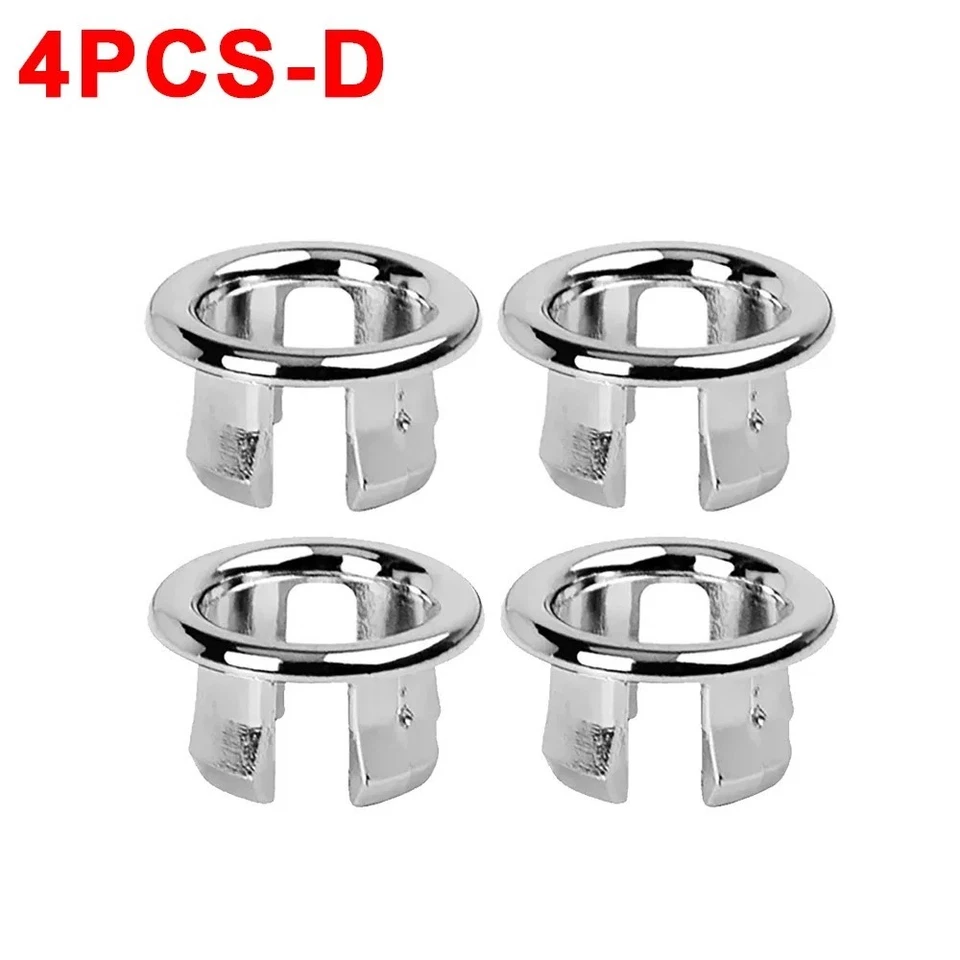 Bathroom Basin Ceramic Sink 2x Open Hole Overflow Cover Chromed Trim 3 Styles - Image 2 of 4